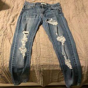 Cello Jeans, Size 3, Ripped denim skinny jeans, def worn,